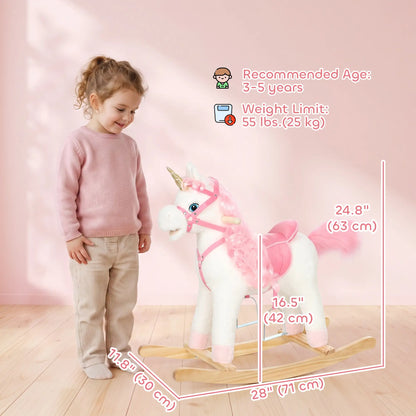 Unicorn Rocking Horse, Ride on Toy, Sounds, White, 3-5 Y, White Rocking Horses at Gallery Canada