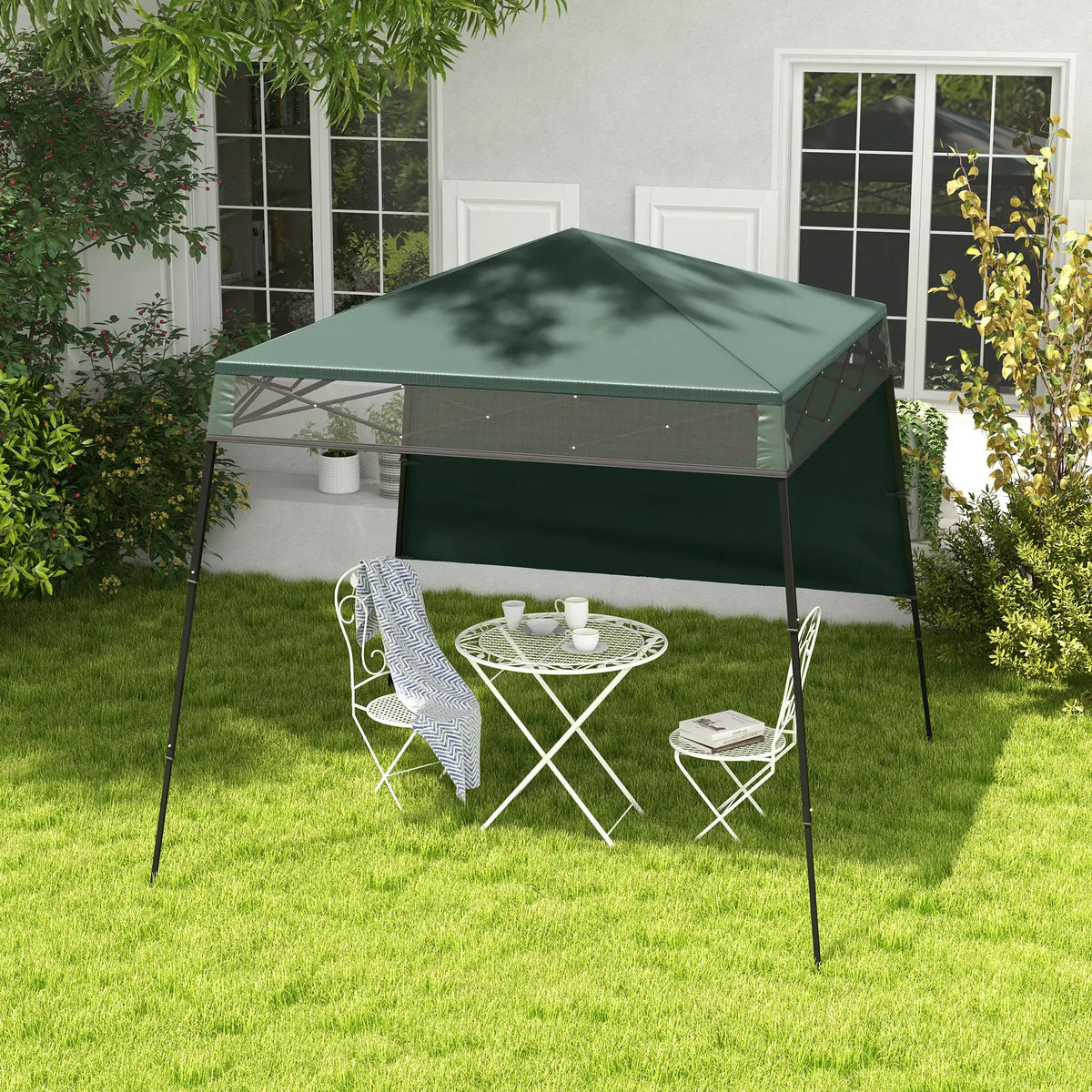 7' x 7' Pop Up Canopy Gazebo Tent, Adjustable Legs, Green Pop Up Canopies at Gallery Canada
