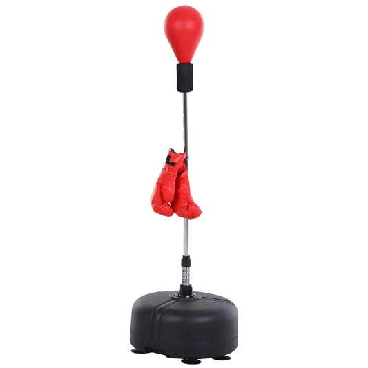 Adjustable Height Boxing Bag Set, 6 Suction Cups, Boxing Gloves, Exercise Training Strength Training Equipment Red and Black at Gallery Canada