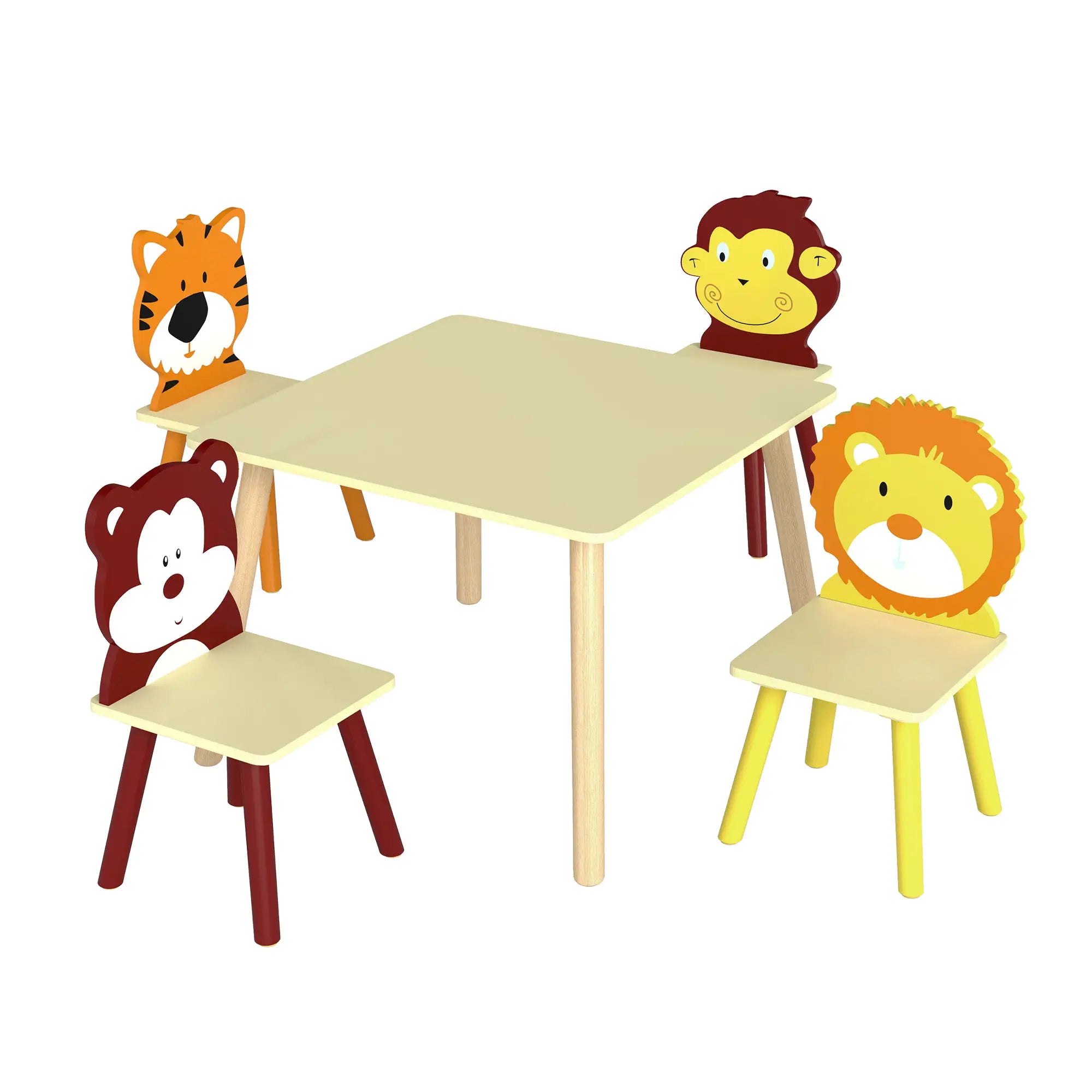 Kids Table And 4 Chairs Set For Art Craft Snack Time, Yellow Kids Table Sets Multi Colour at Gallery Canada