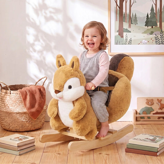 Squirrel Rocking Horse for Toddlers 1-3 Years, Brown Rocking Horses Multi Colour at Gallery Canada