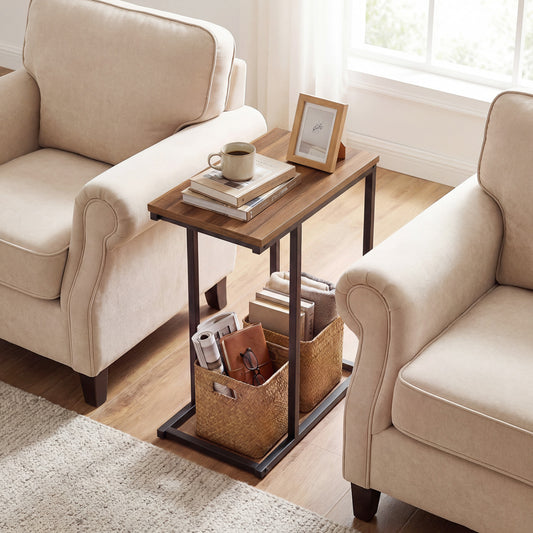 C-Shaped End Table Small Side Table with Sturdy Metal Frame, Walnut End & Side Tables Walnut at Gallery Canada