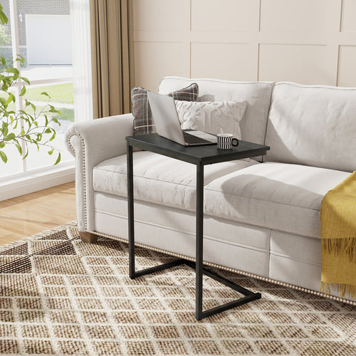 C-Shaped Side Table, Sofa Snack End Table, Black