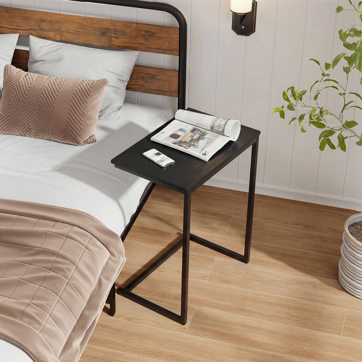 C-Shaped Side Table, Sofa Snack End Table, Black End & Side Tables at Gallery Canada