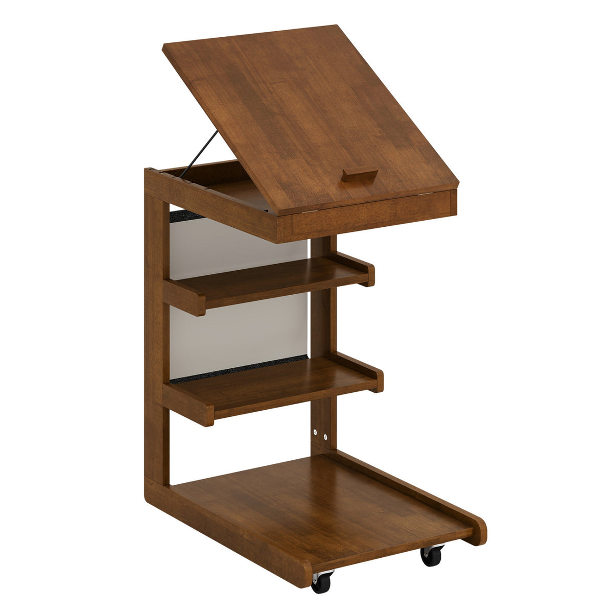 C-Shaped End Table With Wheels, Adjustable Desktop, Brown End & Side Tables Brown at Gallery Canada