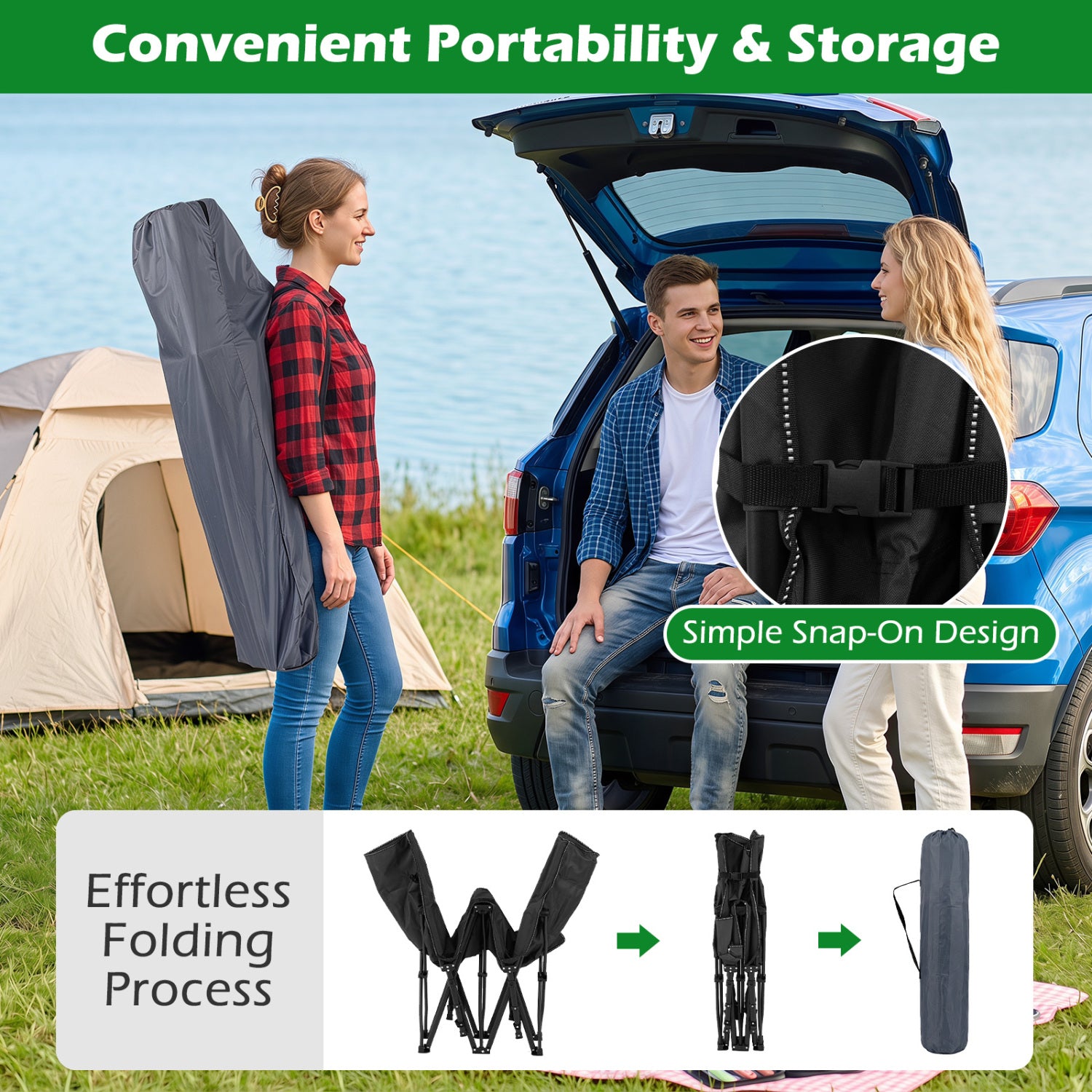 Camping Cot For Adults With Padded Mat, Black Camping Furniture at Gallery Canada