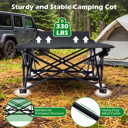 Camping Cot For Adults With Padded Mat, Black Camping Furniture at Gallery Canada