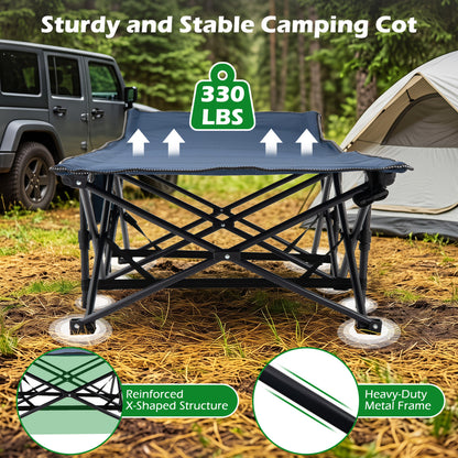 Camping Cot With Padded Mat And Bag, Navy Camping Furniture at Gallery Canada