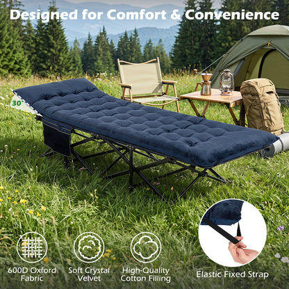 Camping Cot With Padded Mat And Bag, Navy Camping Furniture at Gallery Canada