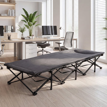 Camping Cot With Padded Pillow, Storage Pouch, Gray Camping Furniture at Gallery Canada
