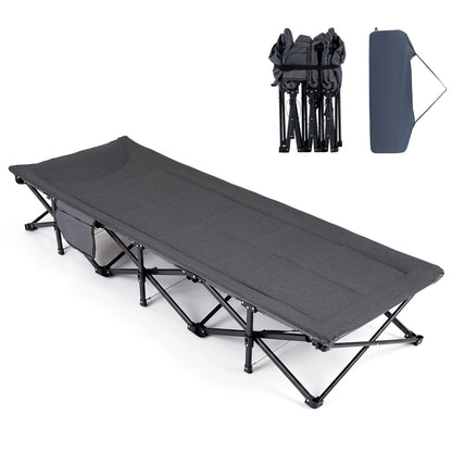 Camping Cot With Padded Pillow, Storage Pouch, Gray Camping Furniture Gray at Gallery Canada