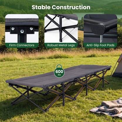 Camping Cot With Padded Pillow, Storage Pouch, Gray Camping Furniture at Gallery Canada