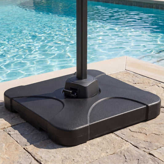 Umbrella Base, 242 Lbs, Water/Sand Fillable Outdoor Umbrella Bases Black at Gallery Canada