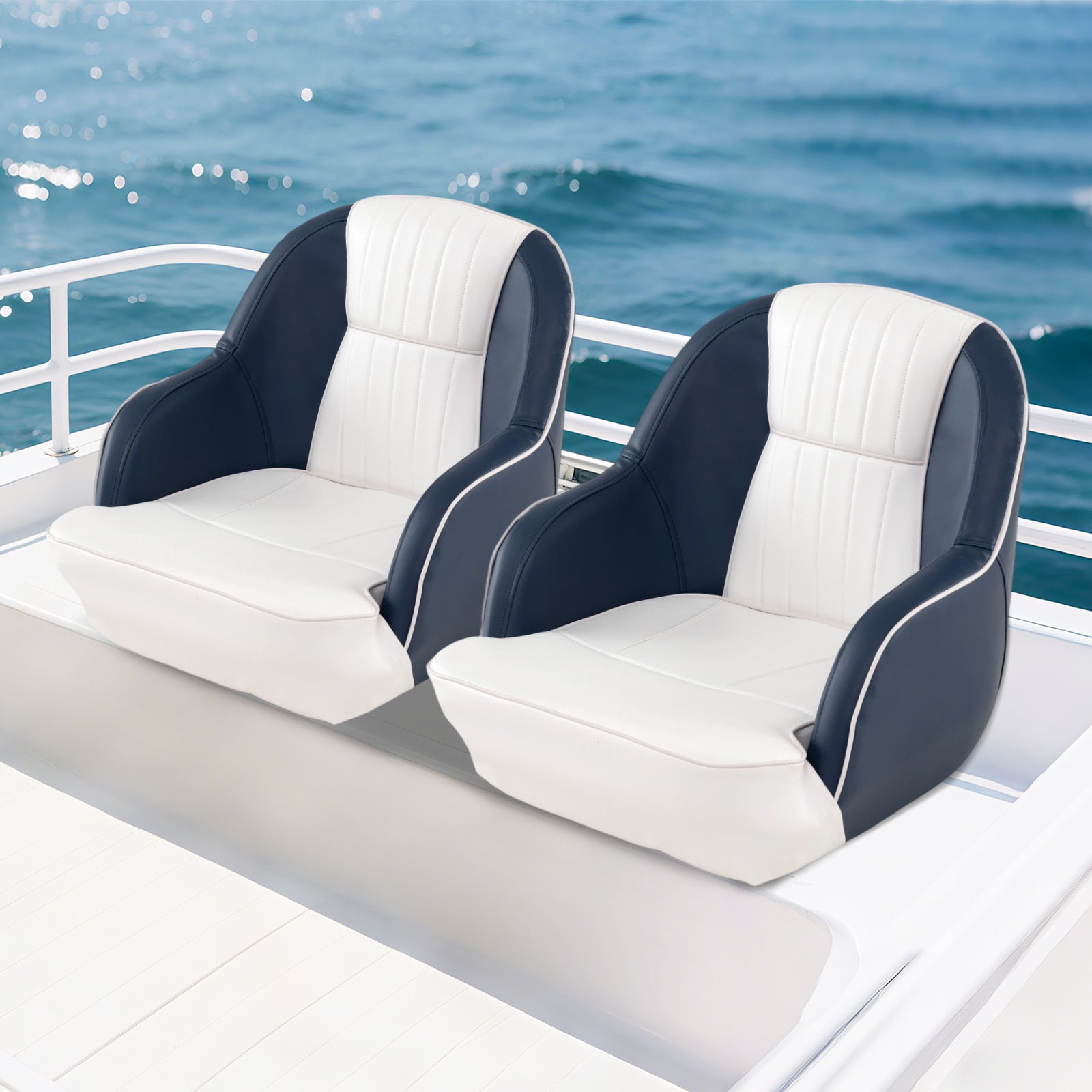Pontoon Boat Chair, PVC Leather, Armrests, Blue Water Sports at Gallery Canada