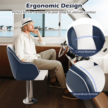 Pontoon Boat Chair, PVC Leather, Armrests, Blue Water Sports at Gallery Canada