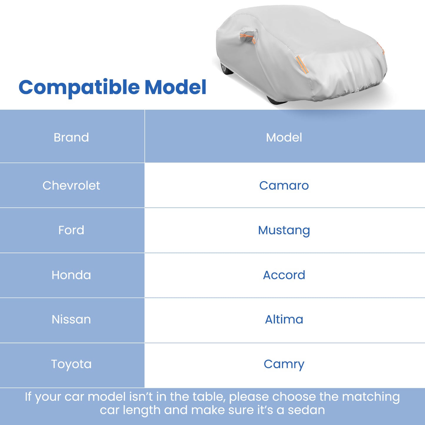 Universal Car Cover, 193 Inch, Rain Sun UV Protection, Silver Garages at Gallery Canada