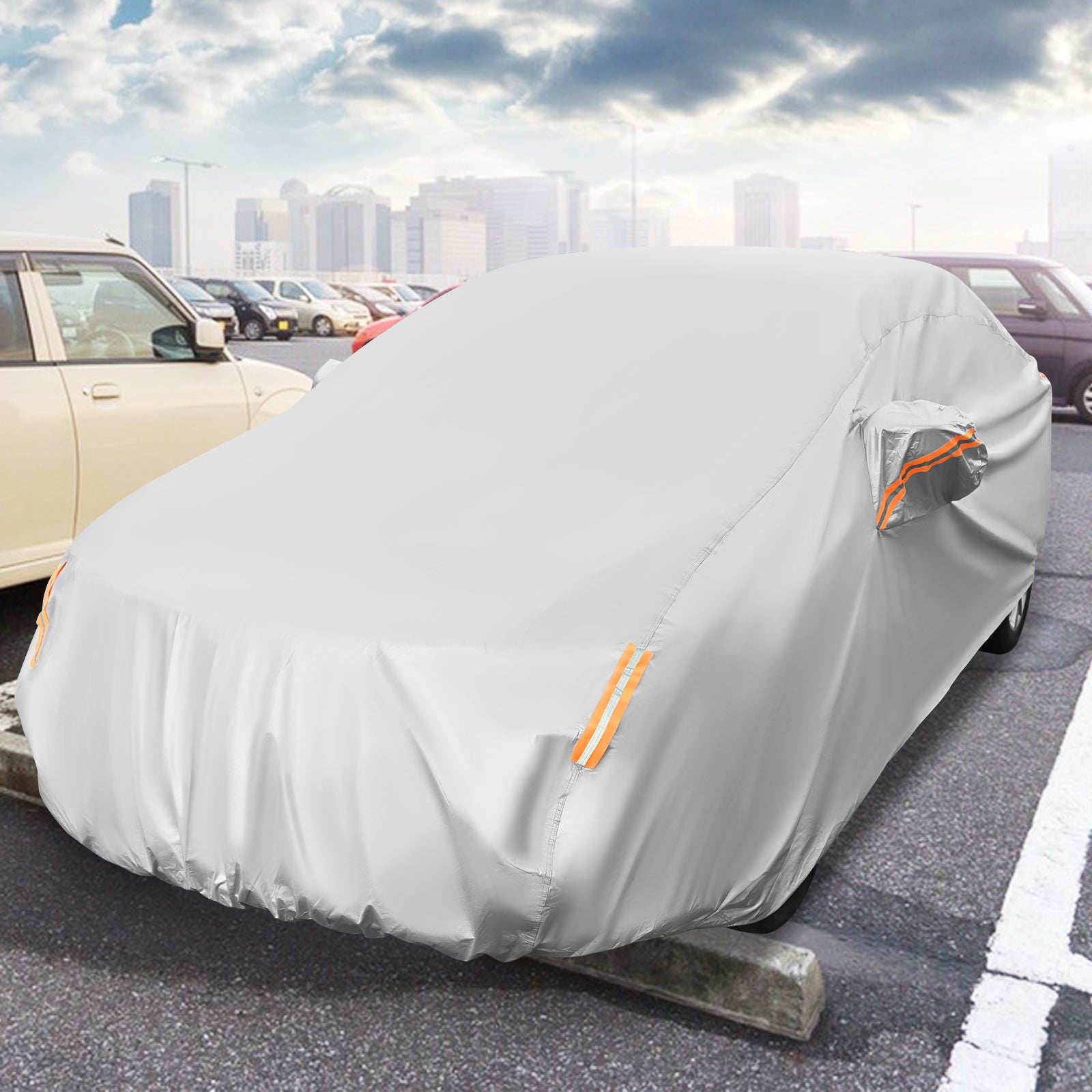 Universal Car Cover, 193 Inch, Rain Sun UV Protection, Silver Garages at Gallery Canada