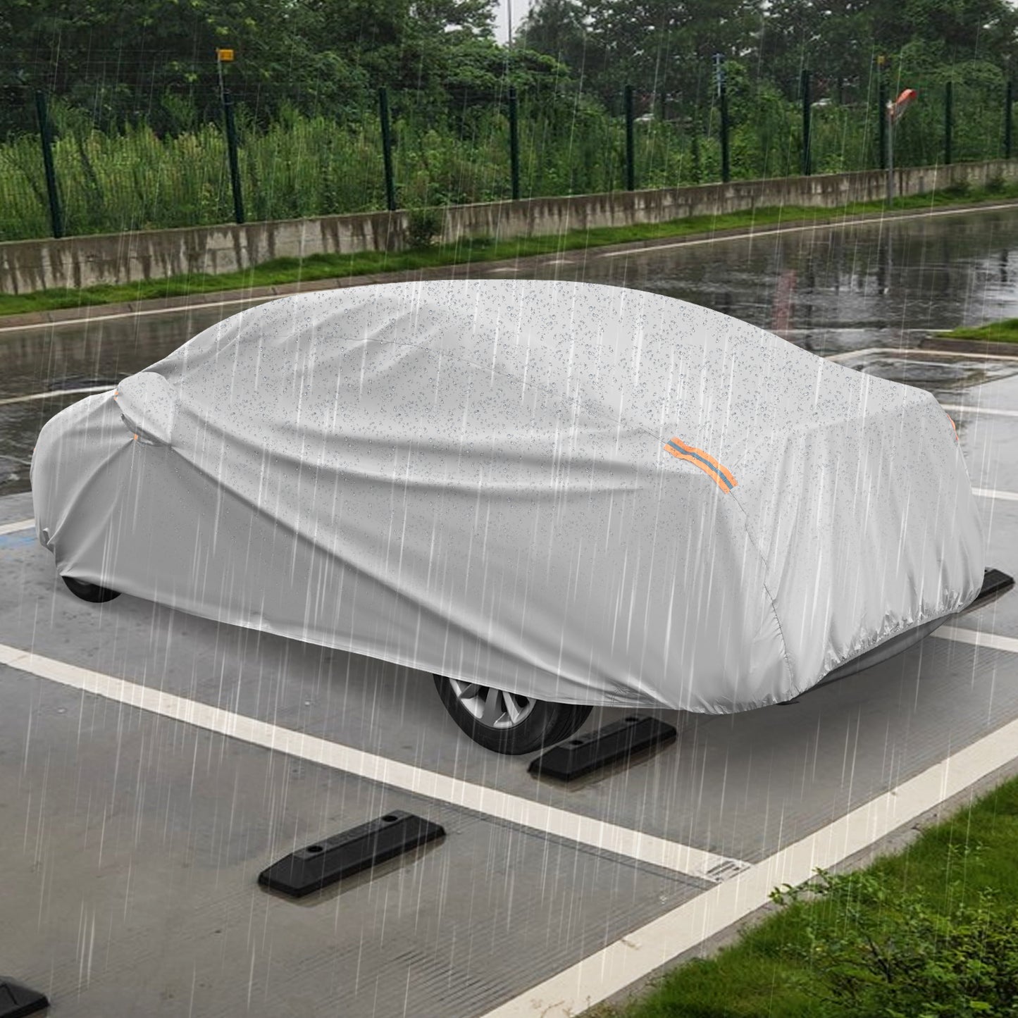 Universal Car Cover, 193 Inch, Rain Sun UV Protection, Silver Garages at Gallery Canada