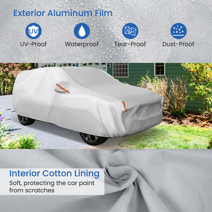 Universal Car Cover, 190 Inch, Rain Sun UV Protection, Silver Garages at Gallery Canada