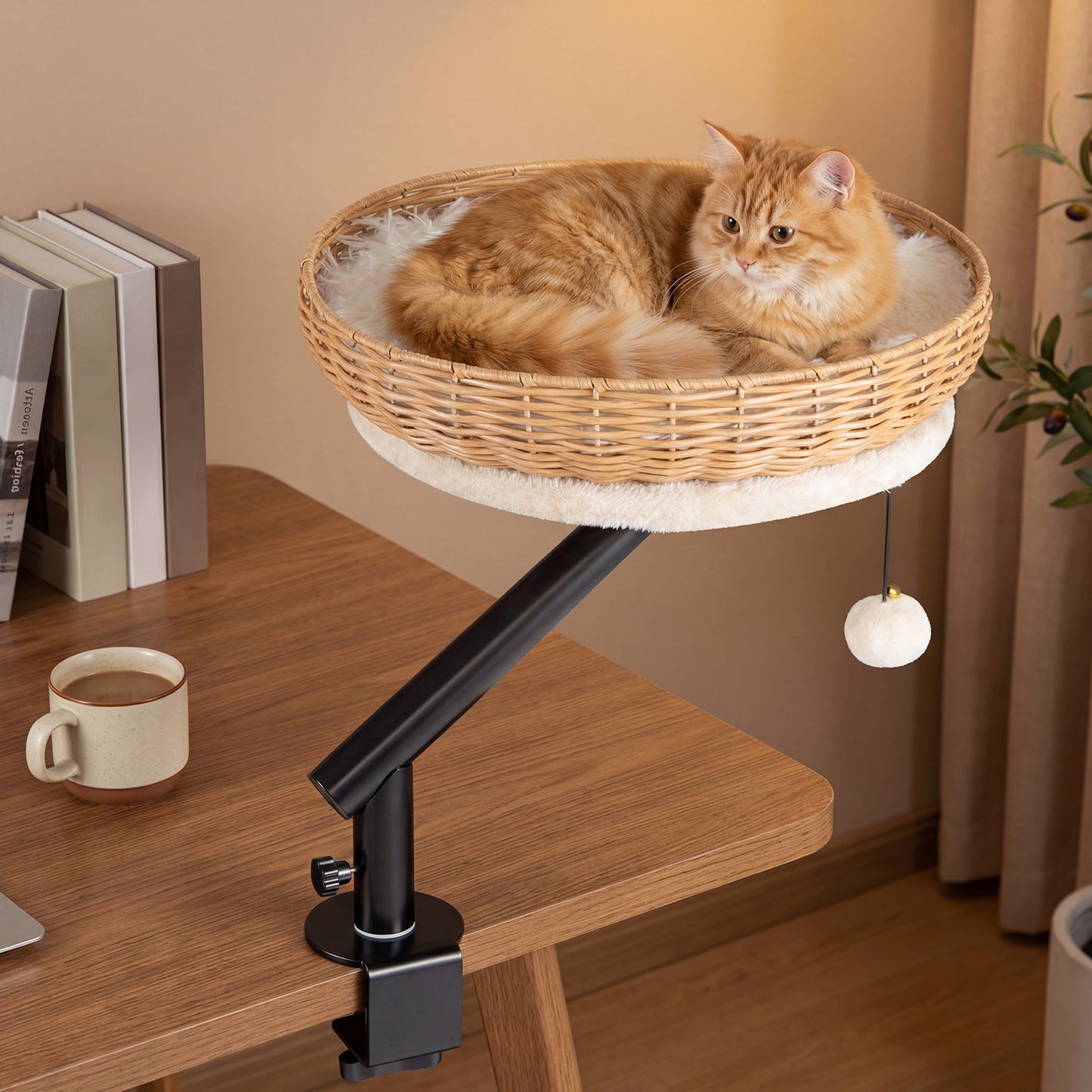 Cat Desk Bed With Removable Padded Cushion, Natural Cat Houses at Gallery Canada