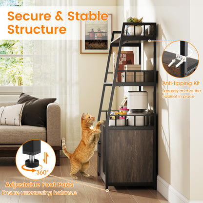 Cat Litter Box Enclosure, Storage Shelves, Scratching Pad, Gray Cat Houses at Gallery Canada