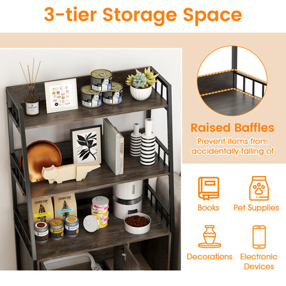 Cat Litter Box Enclosure, Storage Shelves, Scratching Pad, Gray Cat Houses at Gallery Canada