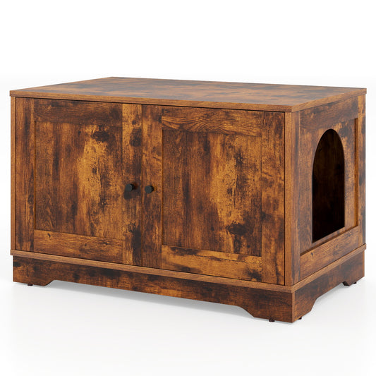 Wooden Cat Litter Box Enclosure, Indoor Cat House, Brown Cat Supplies Brown at Gallery Canada