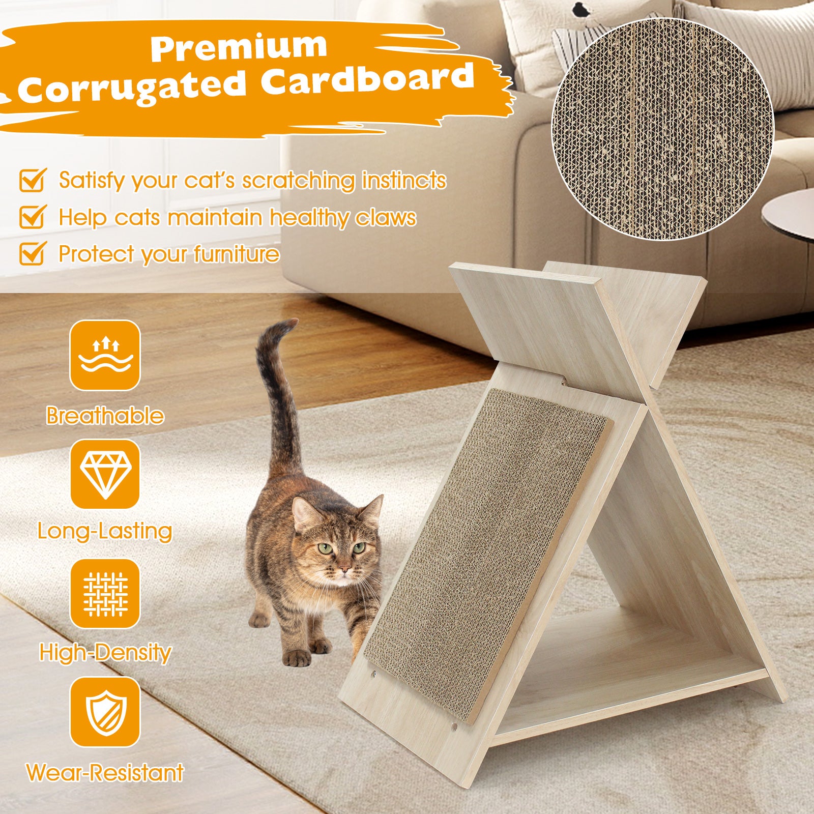 Cat Scratcher for Claw Sharpening and Furniture Protection-NA, Natural Cat Trees Condos & Scratchers at Gallery Canada