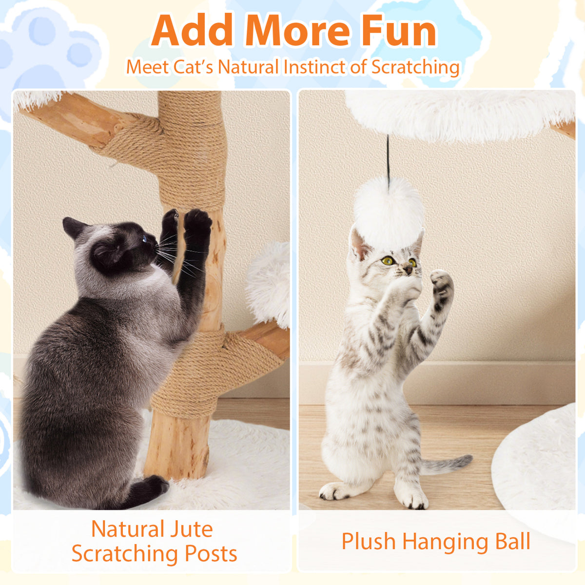 Solid Pear Wood Cat Tree With Perch Cat Trees Condos & Scratchers at Gallery Canada