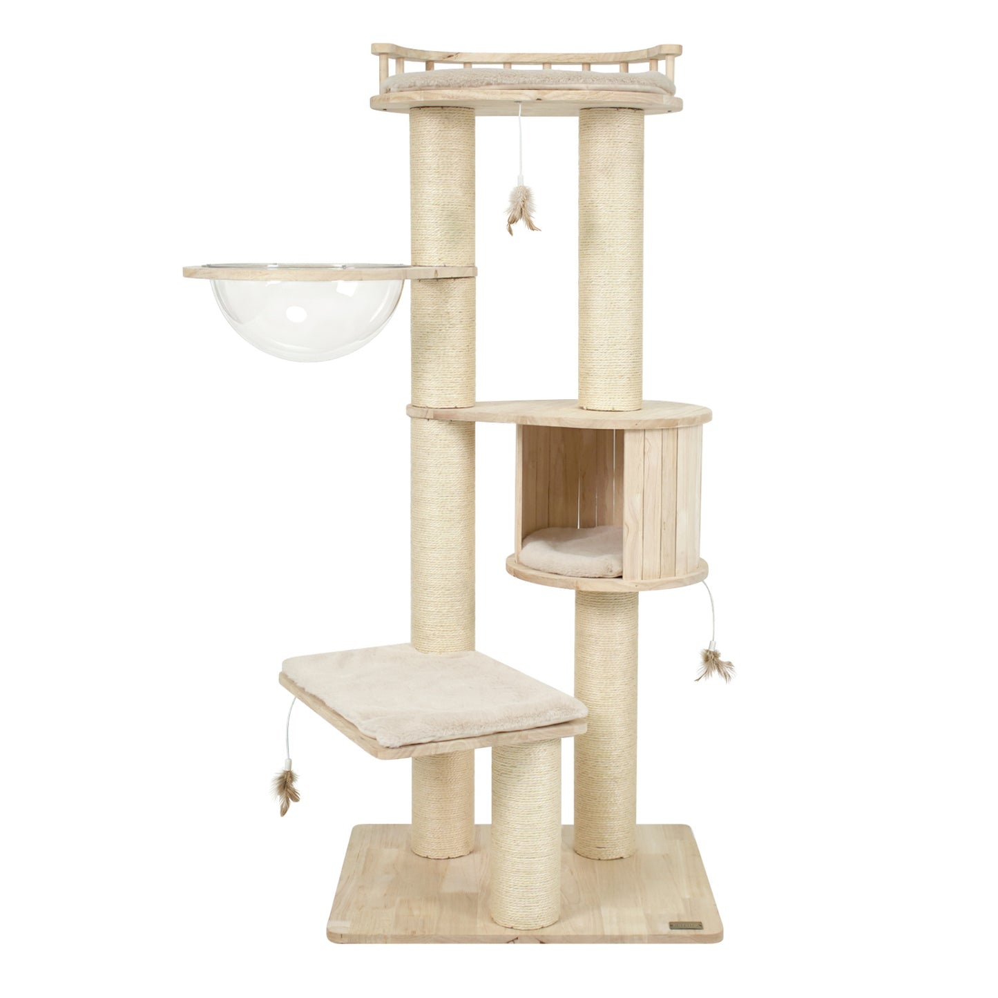 Cat Tree for Indoor Kittens with Perch Condo & Toys, Beige
