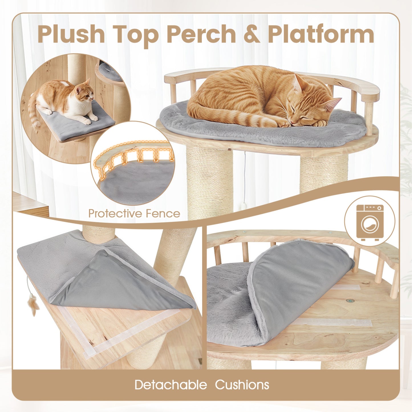Cat Tree for Indoor Kittens with Top Perch, Gray