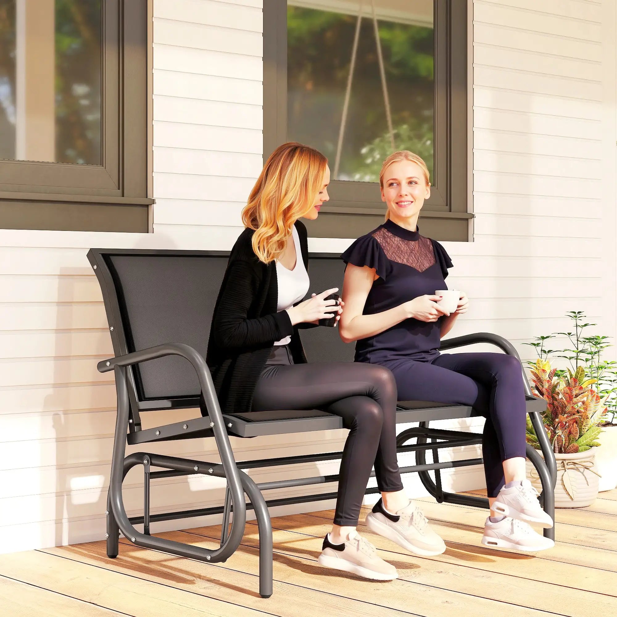 Outdoor Patio Glider Bench, Heavy-Duty Steel Frame Outdoor Gliders at Gallery Canada