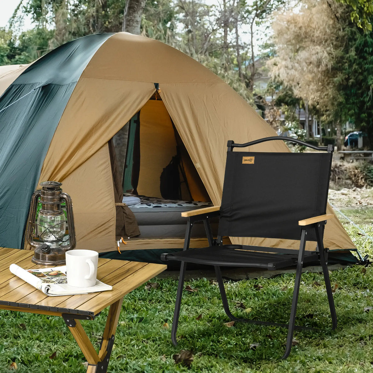 Lightweight Folding Camping Chair, Portable Armchair, Black Picnic Tables & Camping Chairs at Gallery Canada