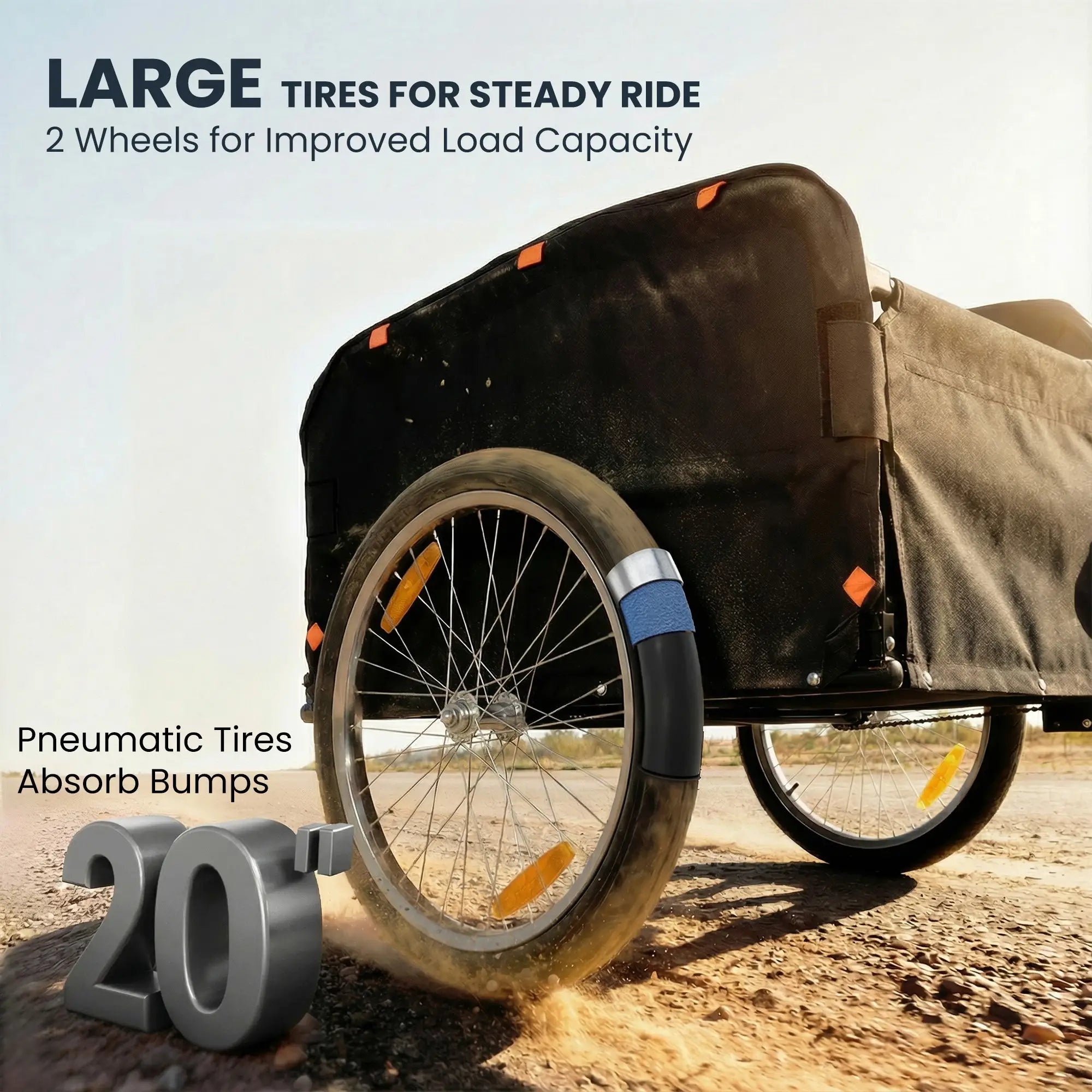 Bike Trailer, Cargo Trailer with 45 Gal Storage Box, 20