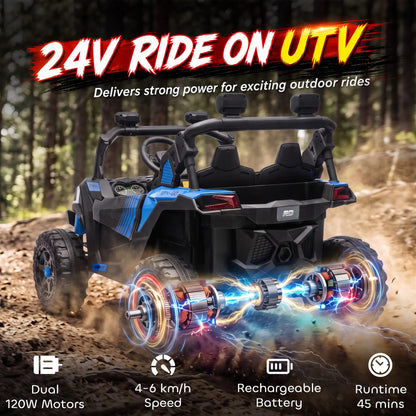 24V 2 Seater Ride On Truck, Remote, Dual Motors, Blue Electric Toy Cars at Gallery Canada