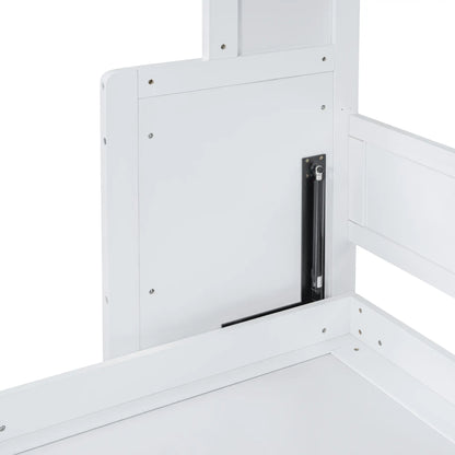 Murphy Bed with Side Flip, Closet, Drawers, 112" L x 21.5" W x 78.5" H, White Bed Frames at Gallery Canada