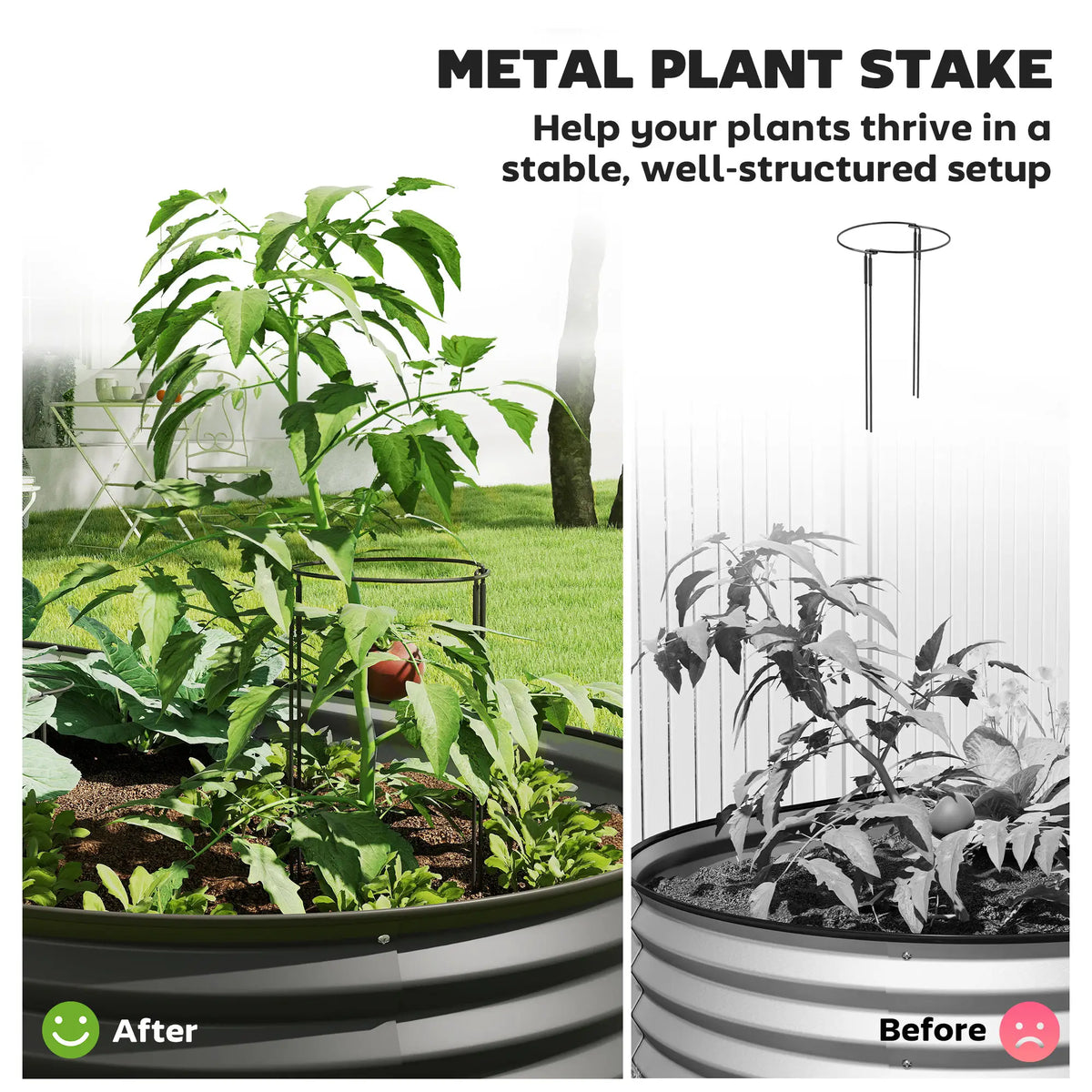6' x 3' x 1' Galvanized Raised Garden Bed, Metal Plant Stake, Black Galvanized Planter Boxes at Gallery Canada