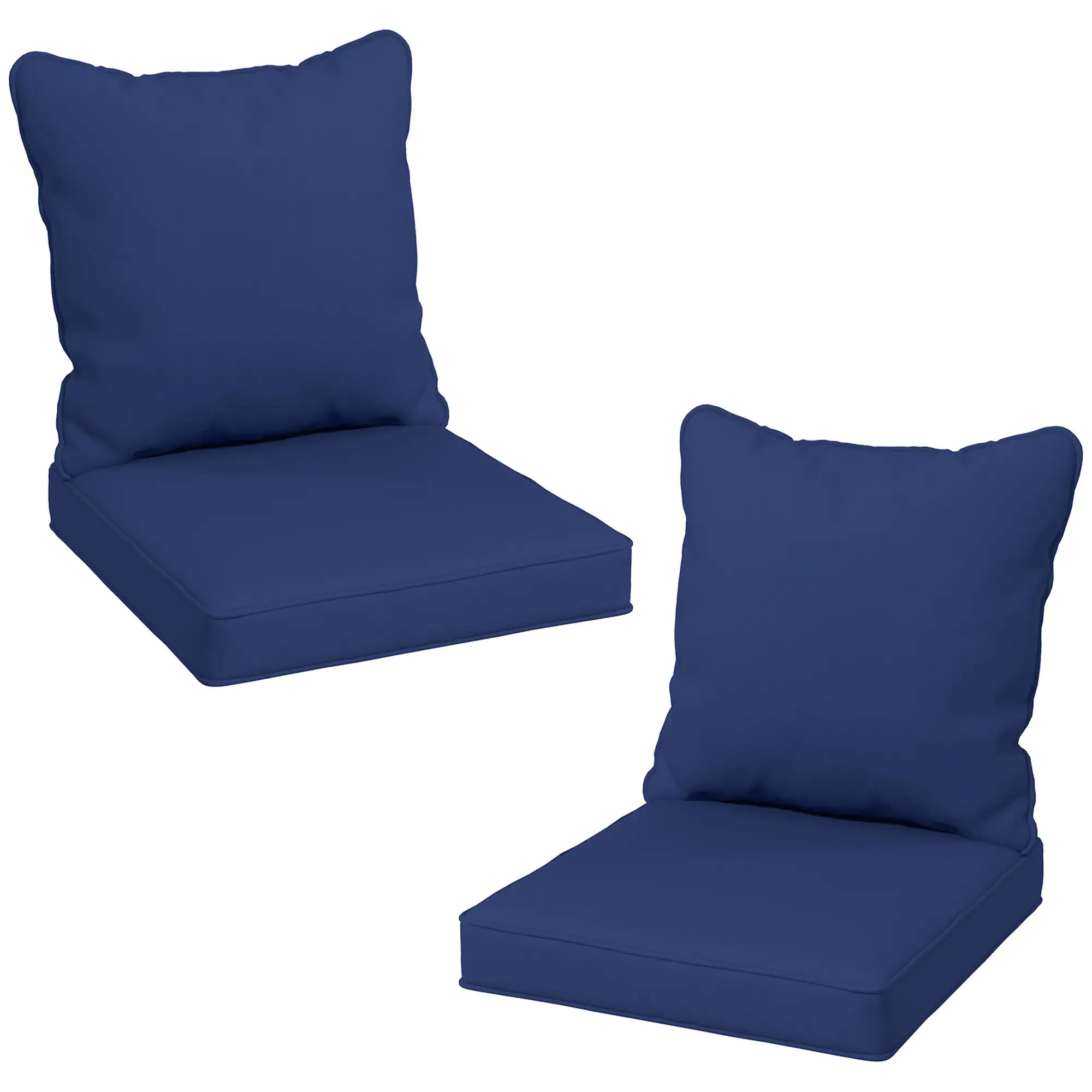 Seat Cushion Back Pillows Set of 2, Patio Chair Cushions, Dark Blue Patio Chair Cushions at Gallery Canada