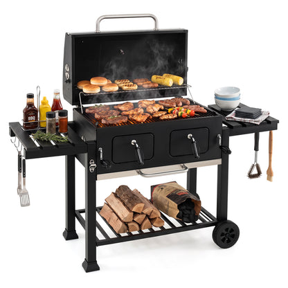 Large Charcoal Grill with Lifting Charcoal Trays and Folding Tables and Wheels Outdoor Grills at Gallery Canada