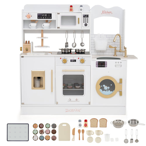 Children Pretend Toy Kitchen Playset, White