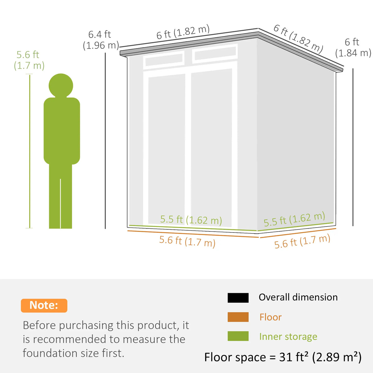 6' x 6' Outdoor Storage Shed, Plastic Garden Shed, Dark Grey, Dark Grey Sheds at Gallery Canada