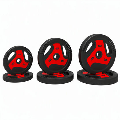 6-Piece 88 lbs Weight Plates Set, Sand-Filled, Black and Red Dumbbells & Barbells at Gallery Canada