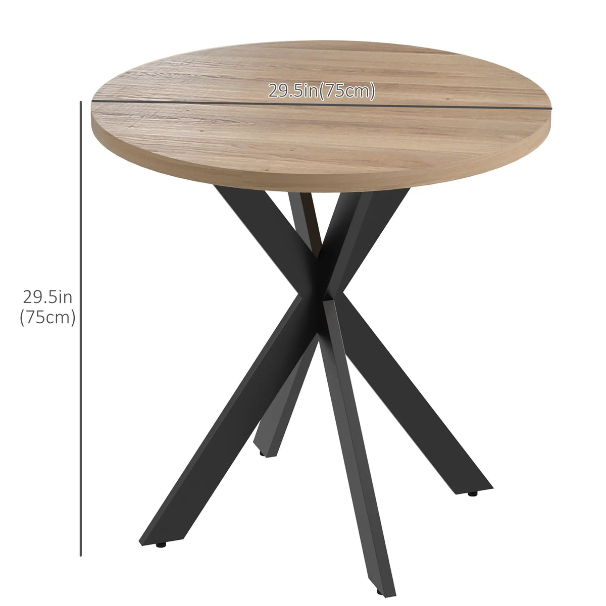 29" Round Dining Table, Steel Legs, Brown Bar Tables & Dining Tables at Gallery Canada