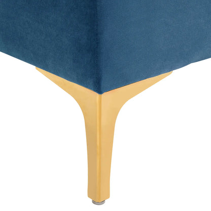 Upholstered Bed Bench With Button Tufted, For Living Room, Blue Storage Ottomans & Benches at Gallery Canada