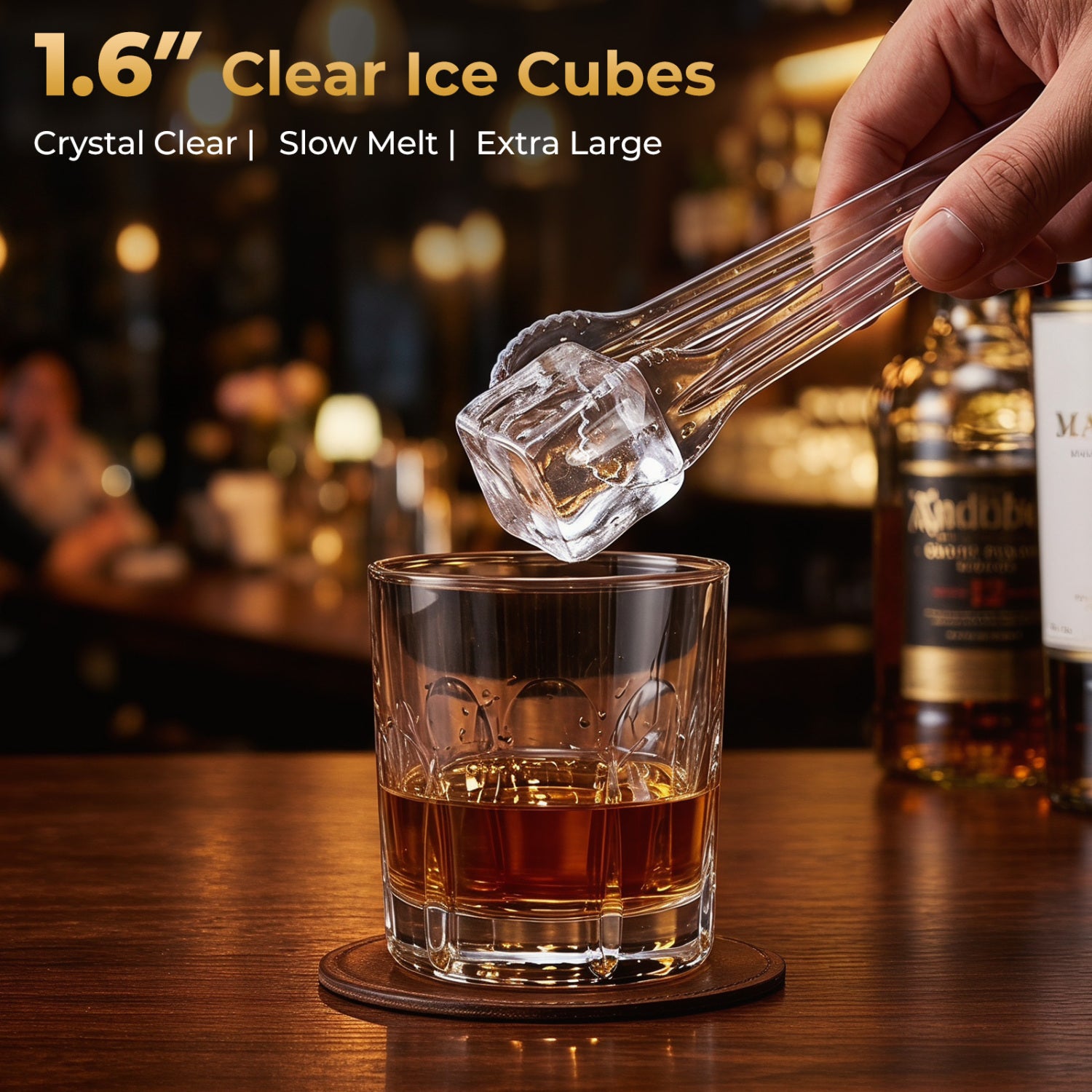 Clear Ice Cube Maker Countertop 1.6 Inches Large Square Ice Cubes, Silver Ice Makers at Gallery Canada