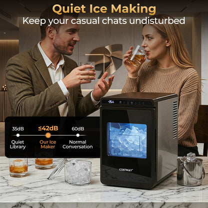 Clear Ice Cube Maker Countertop 1.6 Inches Large Square Ice Cubes, Silver Ice Makers at Gallery Canada