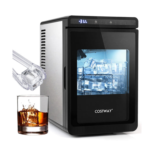 Clear Ice Cube Maker Countertop 1.6 Inches Large Square Ice Cubes, Silver Ice Makers Silver at Gallery Canada