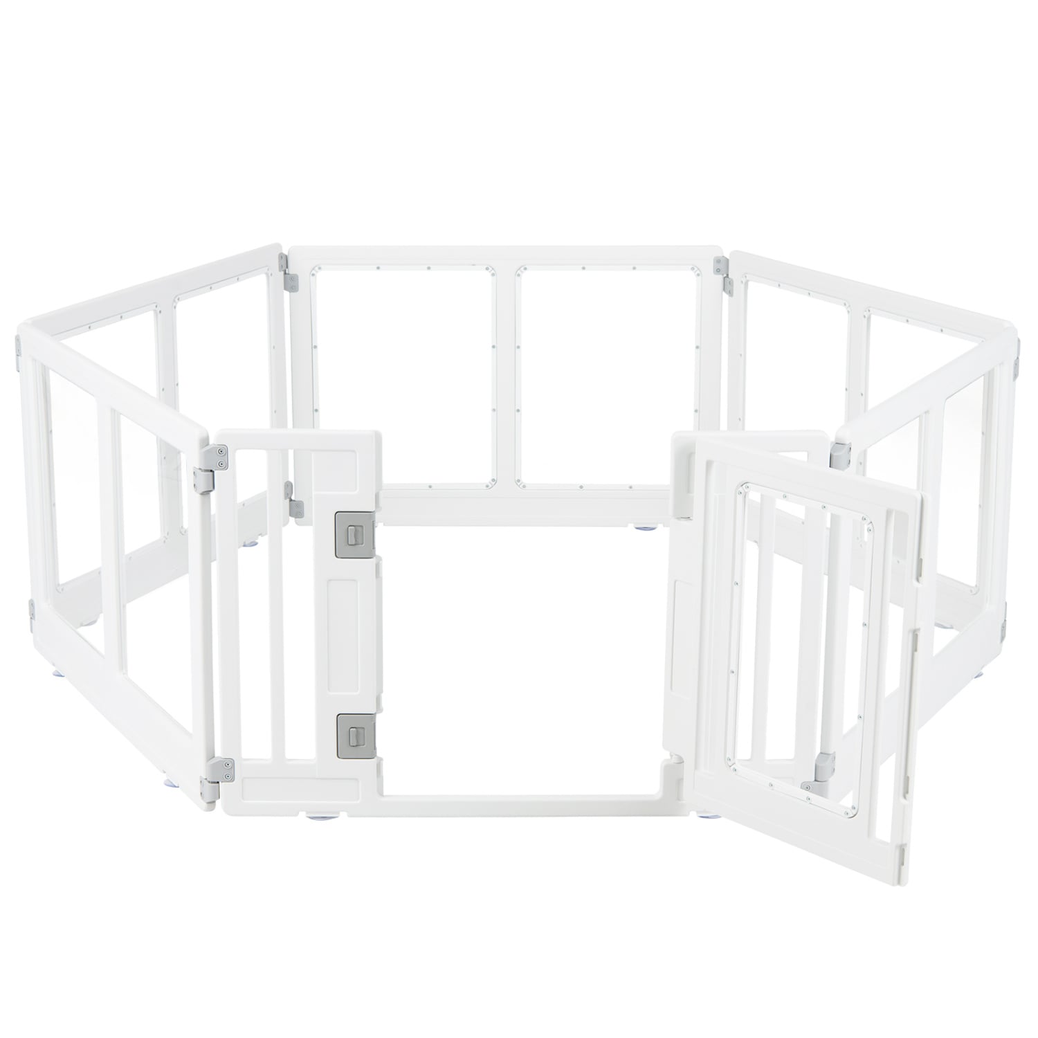 Plastic Dog Playpen, 6 Panel, Secure Locking Door, Clear Pet Gate at Gallery Canada