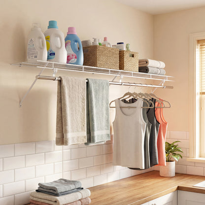 Closet Shelves Wall Mounted with Hanging Rod for Laundry Room Shoe Racks & Storage Benches at Gallery Canada