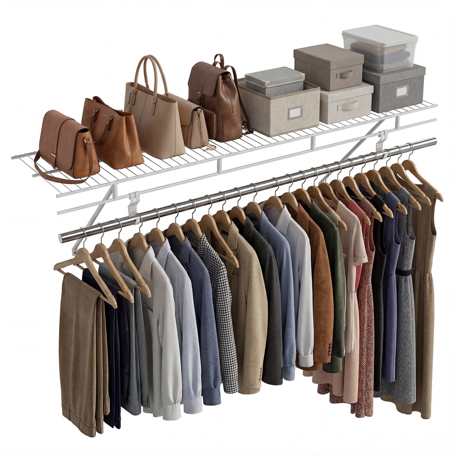Closet Shelves Wall Mounted with Ventilated Metal Wire Shelving Kit Shoe Racks & Storage Benches at Gallery Canada